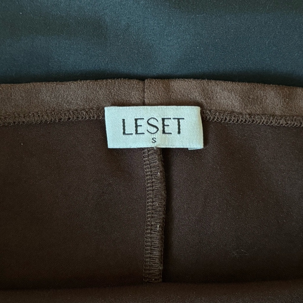 leset gaia cropped faux-suede bandeau tube top in choco brown - Picture 10 of 13